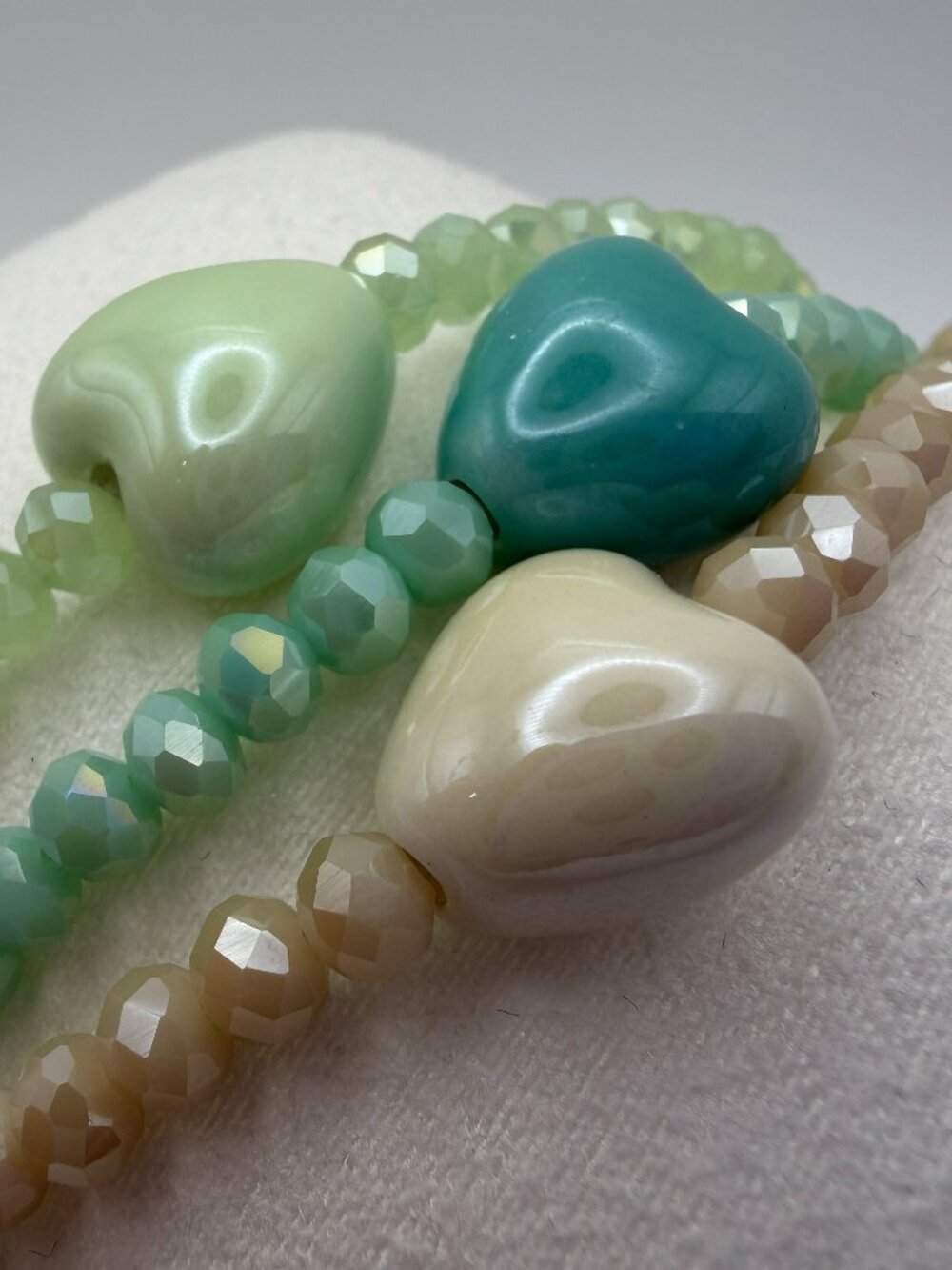Three Stretch Heart Bracelets